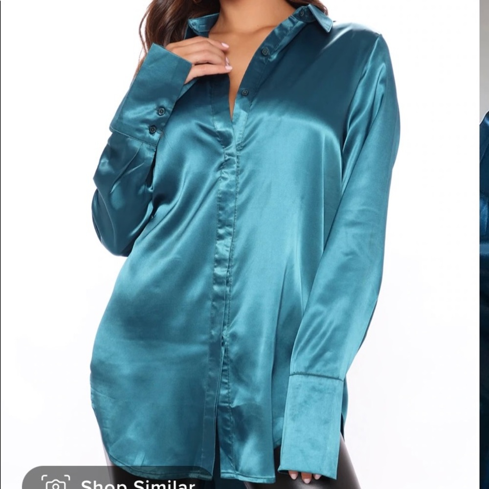 Fashion Nova 24 Seven Satin Shirt